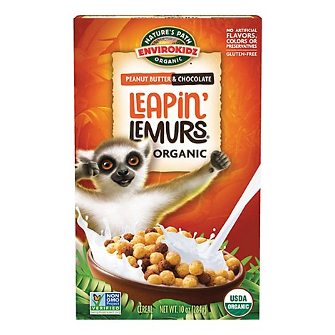 Nature's Path Envirokidz Organic Leapin Lemurs Peanut Butter & Chocolate Breakfast Cereal - 10 Oz