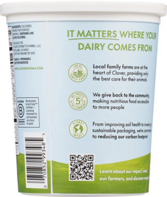 Clover Organic Nf Greek Plain Yogurt - 32 Oz - Image 5