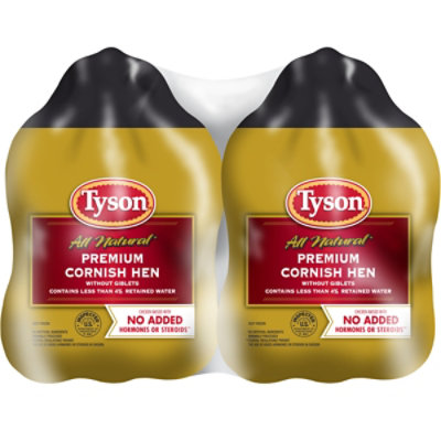 Tyson All Natural Frozen Premium Cornish Hen Twin Pack - 48 Oz