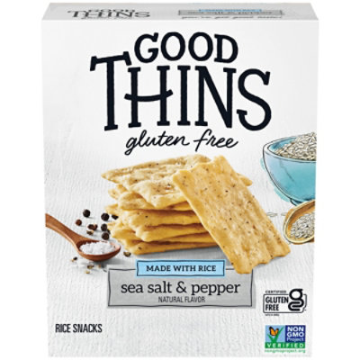 Good Thins Sea Salt & Pepper Rice Snacks Gluten Free Crackers - 3.5 Oz - Image 1