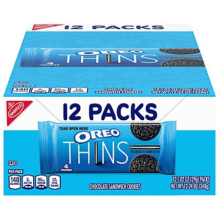 OREO Cookies Sandwich Chocolate Thins Multipack - 12-1.02 Oz - Image 2
