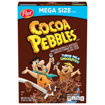 Post Cocoa PEBBLES Gluten Free Kids Snacks Breakfast Cereal Extra Large Box - 27.5 Oz