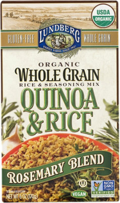 Lundberg Organic Rice & Seasoning Mix Whole Grain Quinoa & Rice Rosemary Blend Box - 6 Oz - Image 1