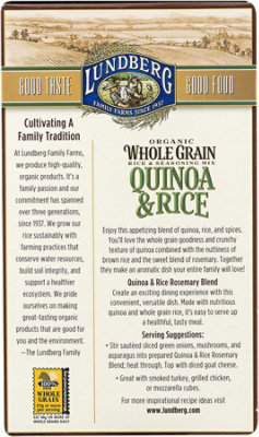 Lundberg Organic Rice & Seasoning Mix Whole Grain Quinoa & Rice Rosemary Blend Box - 6 Oz - Image 2