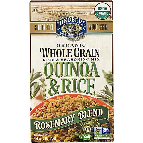 Lundberg Organic Rice & Seasoning Mix Whole Grain Quinoa & Rice Rosemary Blend Box - 6 Oz