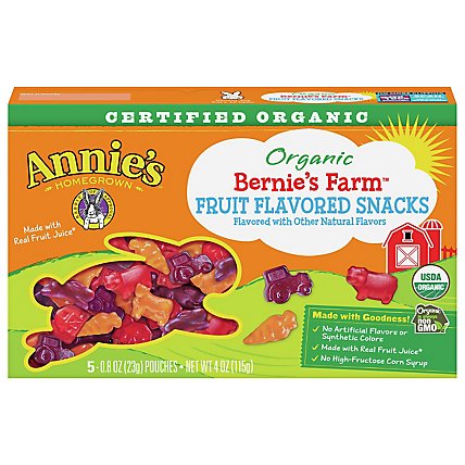 Annies Homegrown Bernies Farm Fruit Snacks Organic - 5 Count - Image 3
