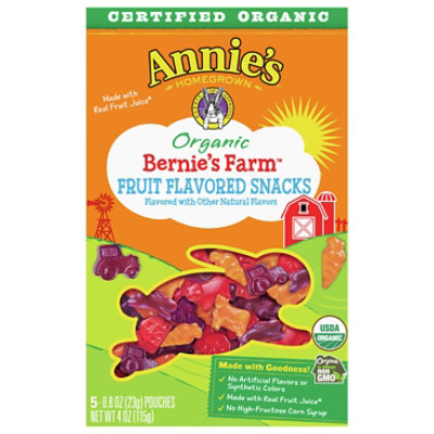 Annies Homegrown Bernies Farm Fruit Snacks Organic - 5 Count
