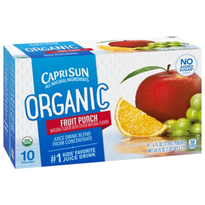 Capri Sun Organic Fruit Punch Naturally Flavored Juice Drink Blend - 10 - 6 Fl. Oz. - Image 8
