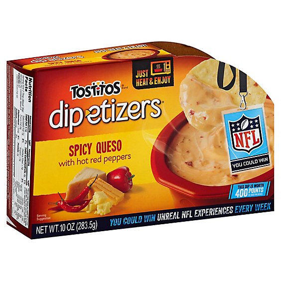 TOSTITOS Dip-etizers Dip Spicy Queso With Hot Red Peppers - 10 Oz