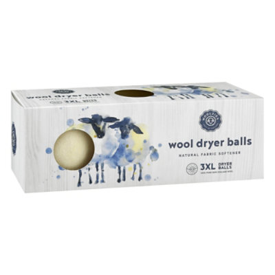 Woolzies Fabric Softener Dryer Balls Natural for Small Loads Hypoallergenic Box - 3 Count