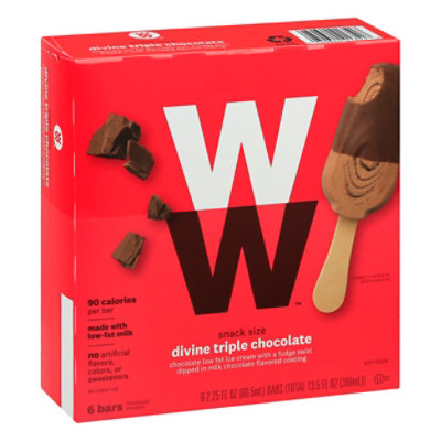 Weight Watchers Ice Cream Bars Low Fat Divine Triple Chocolate 62.25