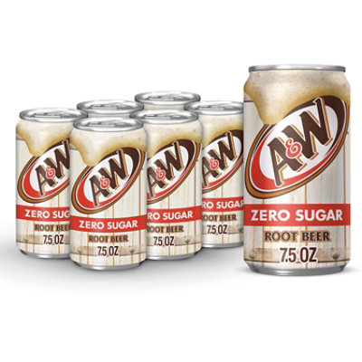 A&W Zero Sugar Root Beer Soda Mini Cans 67.5 Fl. Oz. Vons