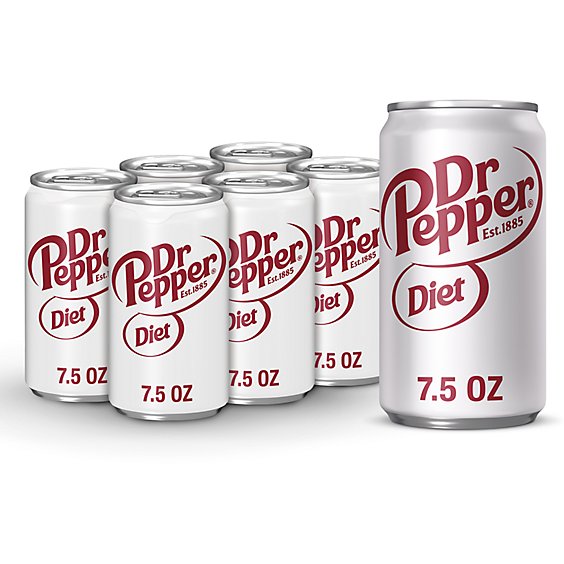 Diet Dr Pepper Soda In Can - 6-7.5 Fl. Oz.