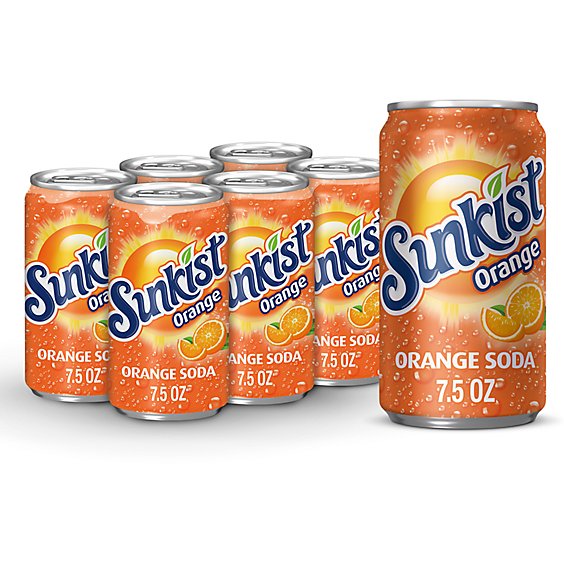 Sunkist Orange Soda In Can - 6-7.5 Fl. Oz.