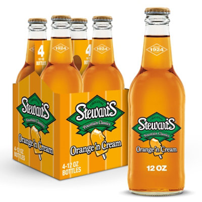 Stewart's Orange N Cream Made with Sugar Glass Bottles - 4-12 Fl. Oz. - Image 1