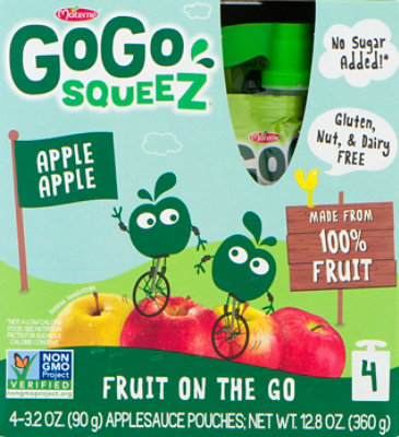 GoGo squeeZ Applesauce Apple Apple - 4-3.2 Oz - Image 2