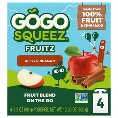 GoGo squeeZ Applesauce Apple Cinnamon - 4-3.2 Oz