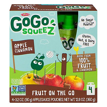 GoGo squeeZ Applesauce Apple Cinnamon - 4-3.2 Oz - Image 3