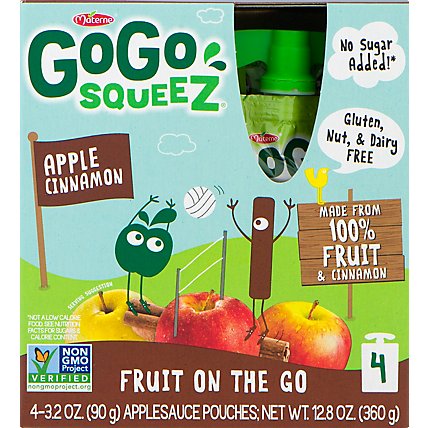 GoGo squeeZ Applesauce Apple Cinnamon - 4-3.2 Oz - Image 2