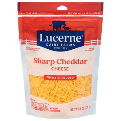 Lucerne Cheese Finely Shredded Sharp Cheddar - 8 Oz - Image 2