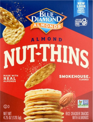 Blue Diamond Nut Thins Cracker Snacks Almond Nut & Rice Smokehouse - 4.25 Oz - Image 2