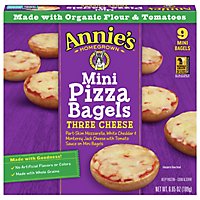 Annies Homegrown Pizza Bagels Three Cheese Mini 9 Count - 6.65 Oz - Image 1