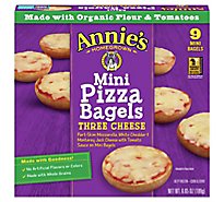 Annies Homegrown Pizza Bagels Three Cheese Mini 9 Count - 6.65 Oz