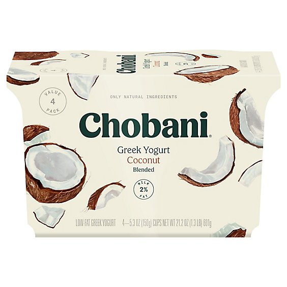 Chobani Yogurt Greek Blended Low-Fat Coconut - 4-5.3 Oz