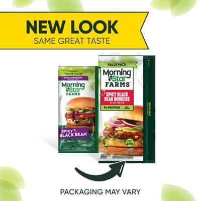MorningStar Farms Veggie Burgers Spicy Black Bean Vegetarian 8 Count - 18.9 Oz - Image 2