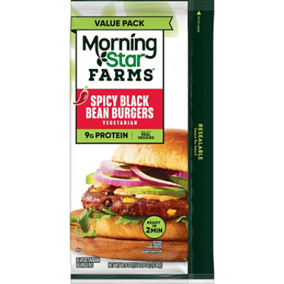 MorningStar Farms Veggie Burgers Spicy Black Bean Vegetarian 8 Count - 18.9 Oz - Image 6