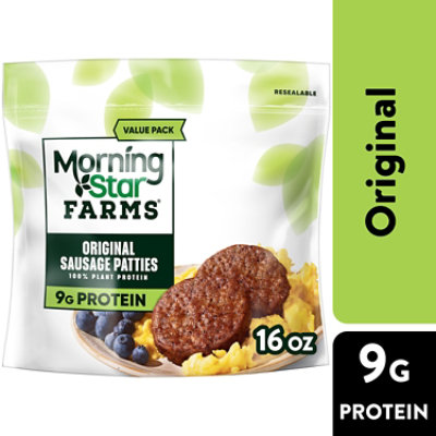 MorningStar Farms Veggie Breakfast Original Vegan Plant Based Protein 12 Count - 16 Oz - Image 1