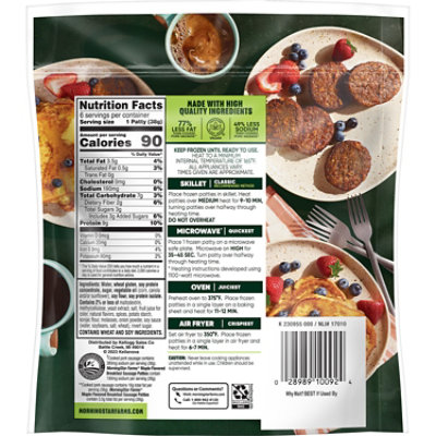 MorningStar Farms Meatless Sausage Patties Plant Based Protein Maple Flavored 6 Count - 8 Oz  - Image 7