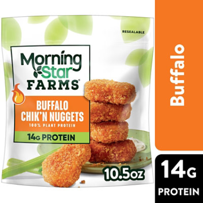 MorningStar Farms Meatless Chicken Wings Plant Based Protein Vegan Meat Buffalo - 10.5 Oz - Image 1