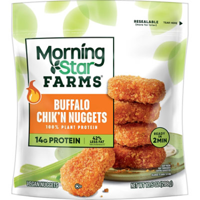 MorningStar Farms Veggitizers Plant Based Chikn Nuggets Buffalo Vegan Meat - 10.5 Oz - Image 6