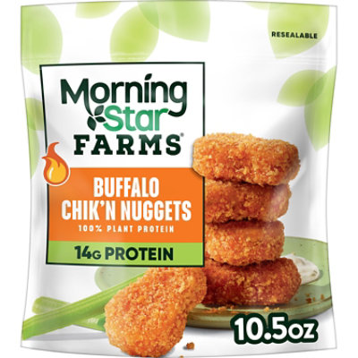 MorningStar Farms Meatless Chicken Wings Plant Based Protein Vegan Meat Buffalo - 10.5 Oz