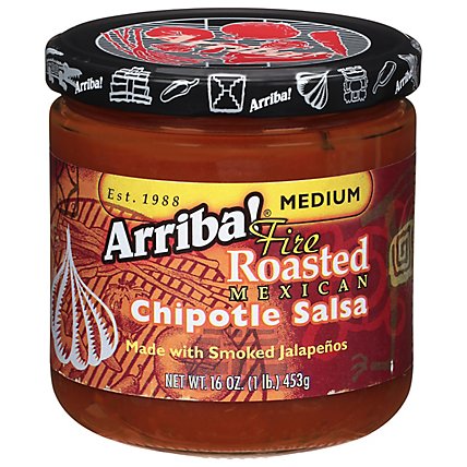 Arriba! Salsa Fire Roasted Mexican Chipotle Medium Jar - 16 Oz - Image 3