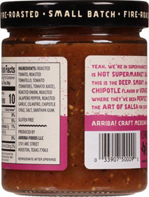 Arriba! Salsa Fire Roasted Mexican Chipotle Medium Jar - 16 Oz - Image 6