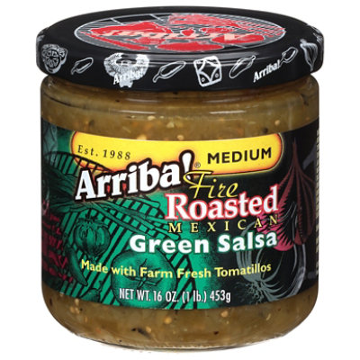 Arriba! Salsa Fire Roasted Mexican Green Medium Jar - 16 Oz