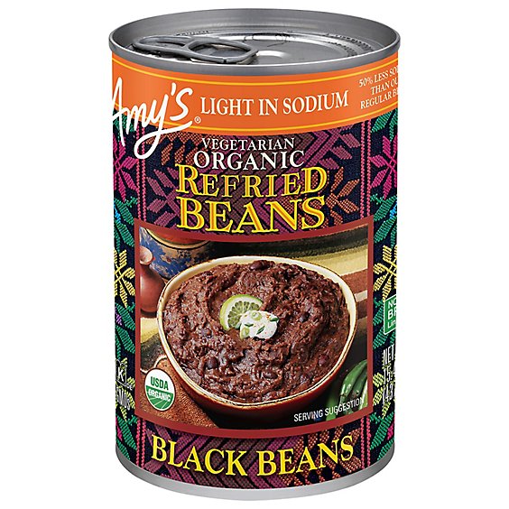 Amy's Light in Sodium Refried Black Beans - 15.4 Oz