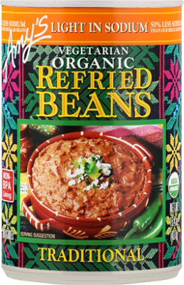 Amys Beans Refried Organic Light in Sodium Traditional Can - 15.4 Oz - Image 2