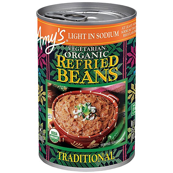 Amys Beans Refried Organic Light in Sodium Traditional Can - 15.4 Oz