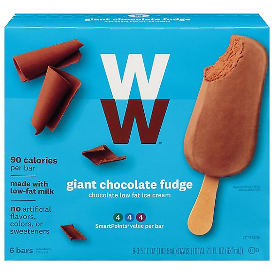 Weight Watchers Chocolate Fudge Ice Cream Giant Bar Pack - 6 Count