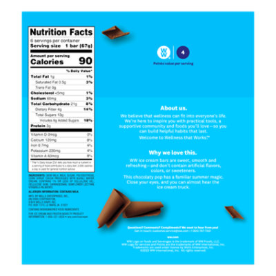 Weight Watchers Chocolate Fudge Ice Cream Giant Bar Pack - 6 Count - Image 2