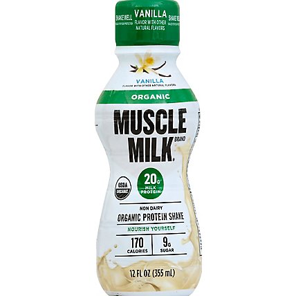 MUSCLE MILK Protein Shake Organic Vanilla Flavor - 12 Fl. Oz. - Image 2