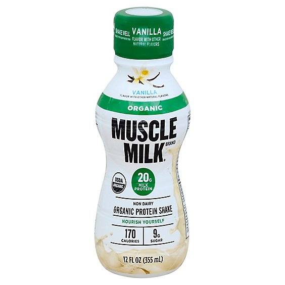 MUSCLE MILK Protein Shake Organic Vanilla Flavor - 12 Fl. Oz.