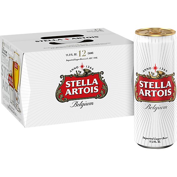 Stella Artois Lager Beer Cans - 12-11.2 Fl. Oz.
