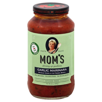 Moms Pasta Sauce Garlic Marinara Jar - 24 Oz - Image 1