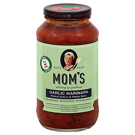 Moms Pasta Sauce Garlic Marinara Jar - 24 Oz