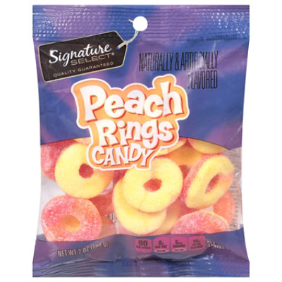 Signature SELECT Candy Peach Rings - 7 Oz