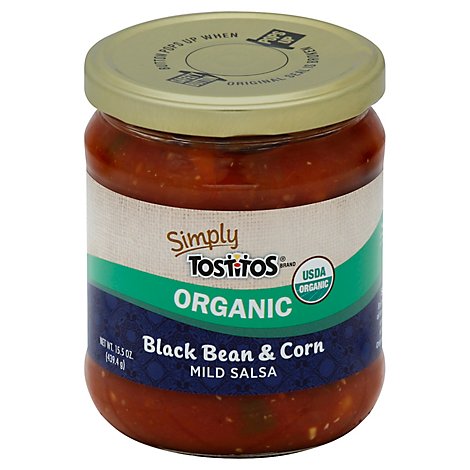 Simply Tostitos Salsa Organic Mild Black Bean & Corn - 15.5 Oz